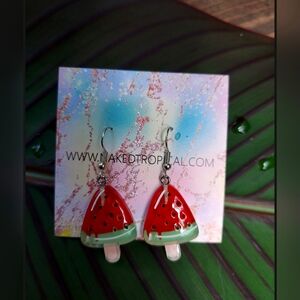 Watermelon Popsicle Resin Earrings